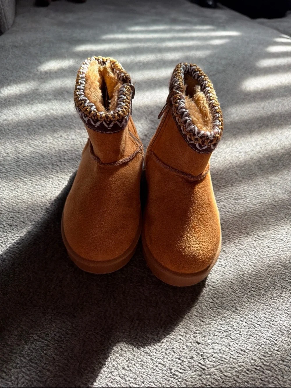 Cozy kids Short Winter Boots - Chestnut